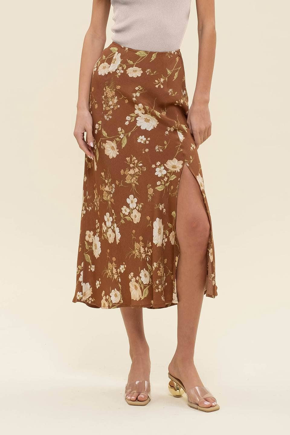 Floral High Waist Skirt