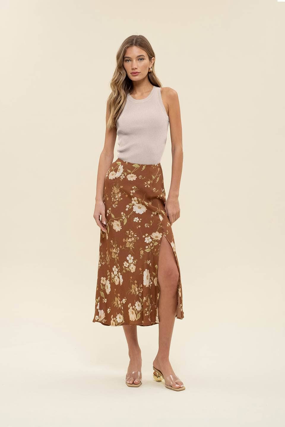 Floral High Waist Skirt