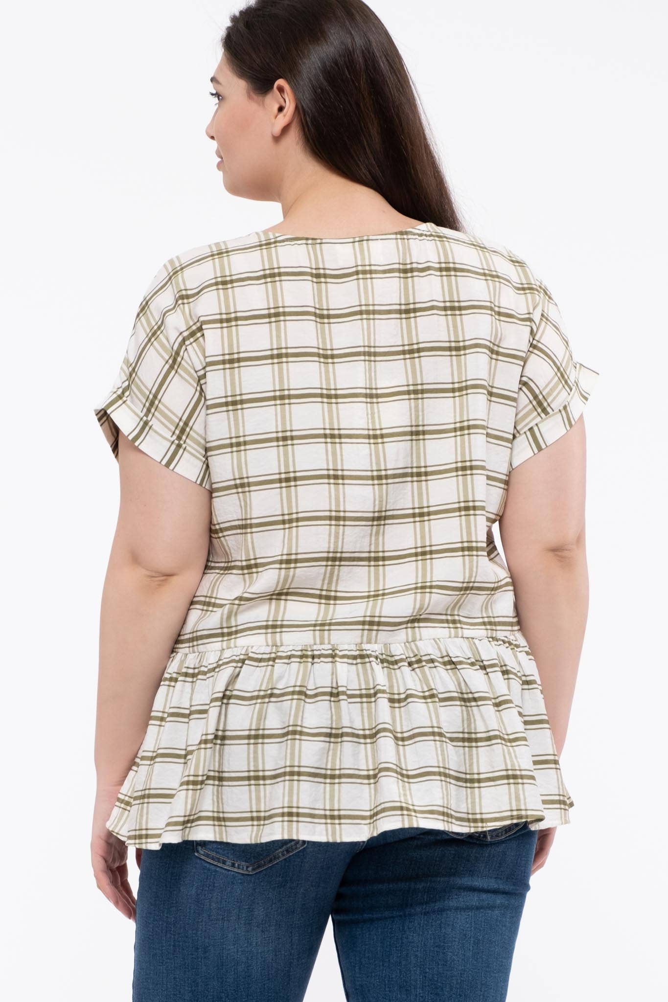 Olive Grid Top