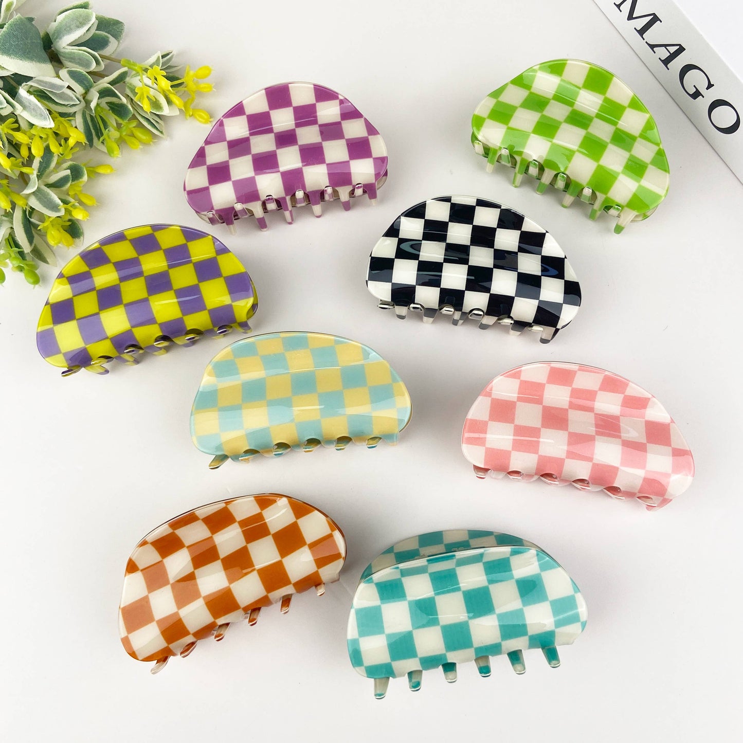 Checkerboard Claw Clip