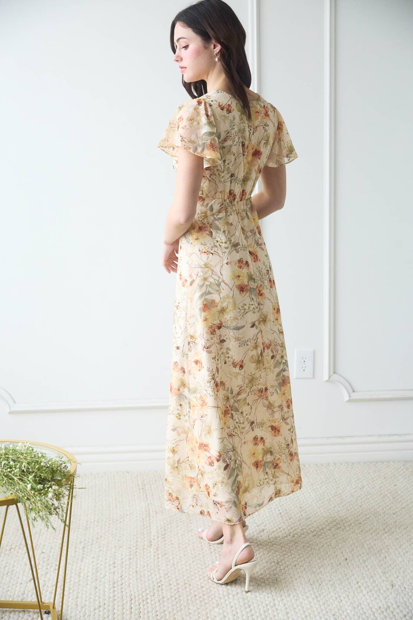 Cream Floral Dress