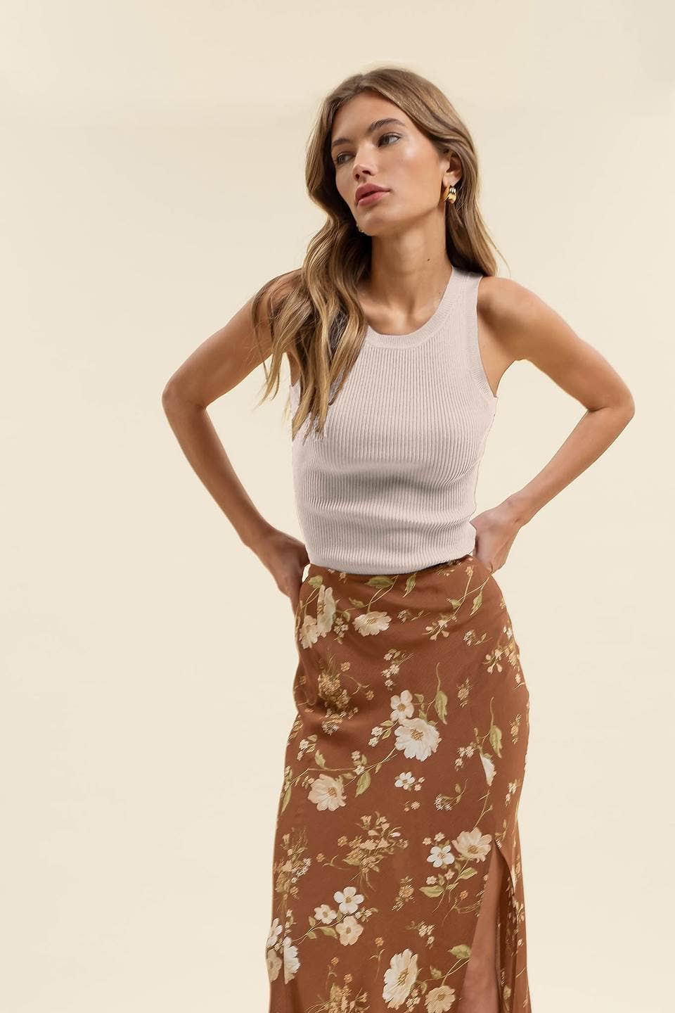 Floral High Waist Skirt