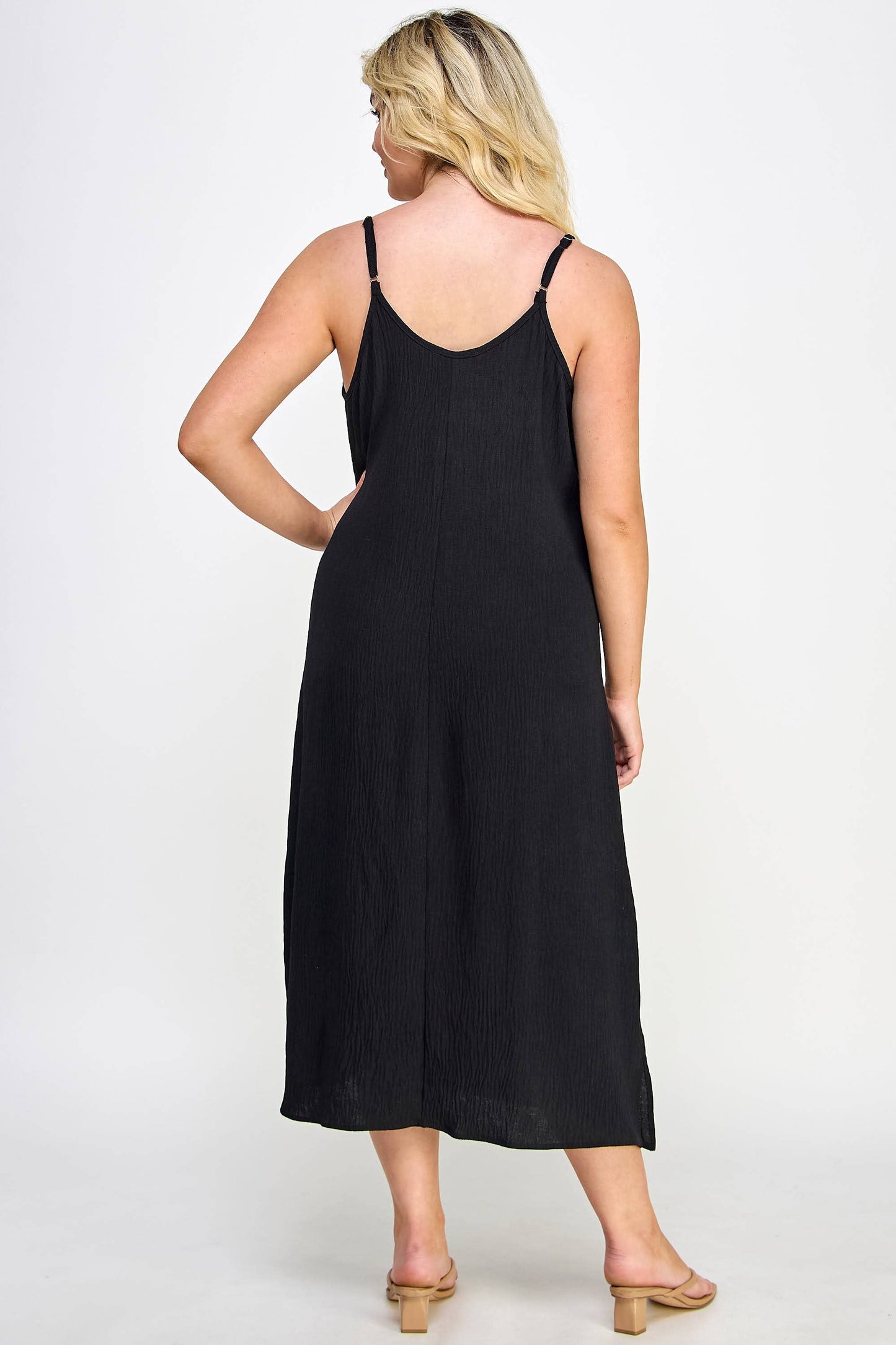 Plus Size Cowl Neck Midi Slip Dress