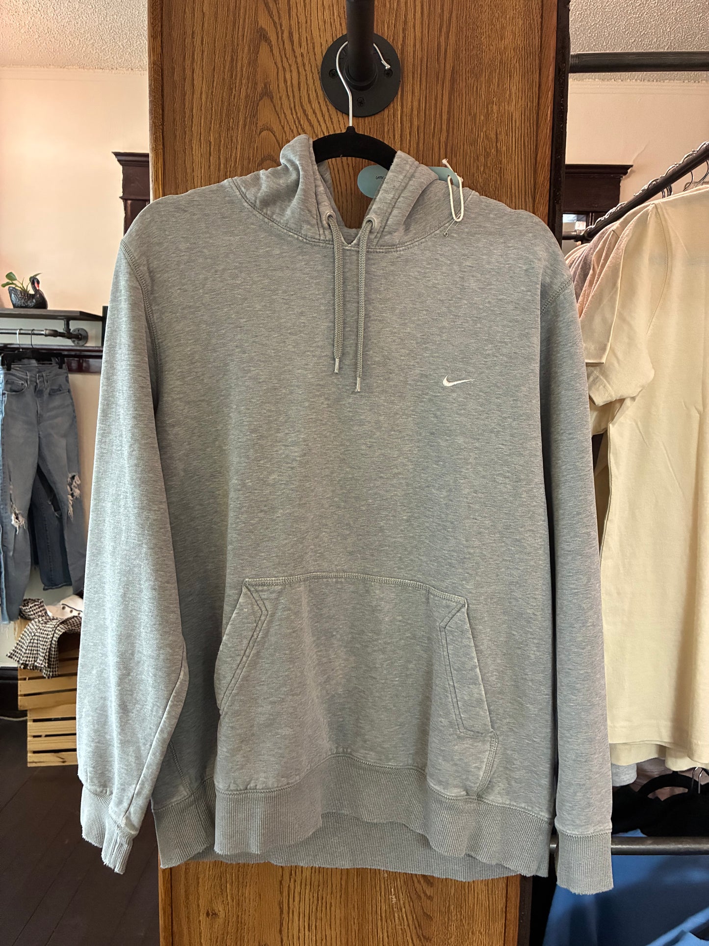 Grey Nike Hoodie with Lilies