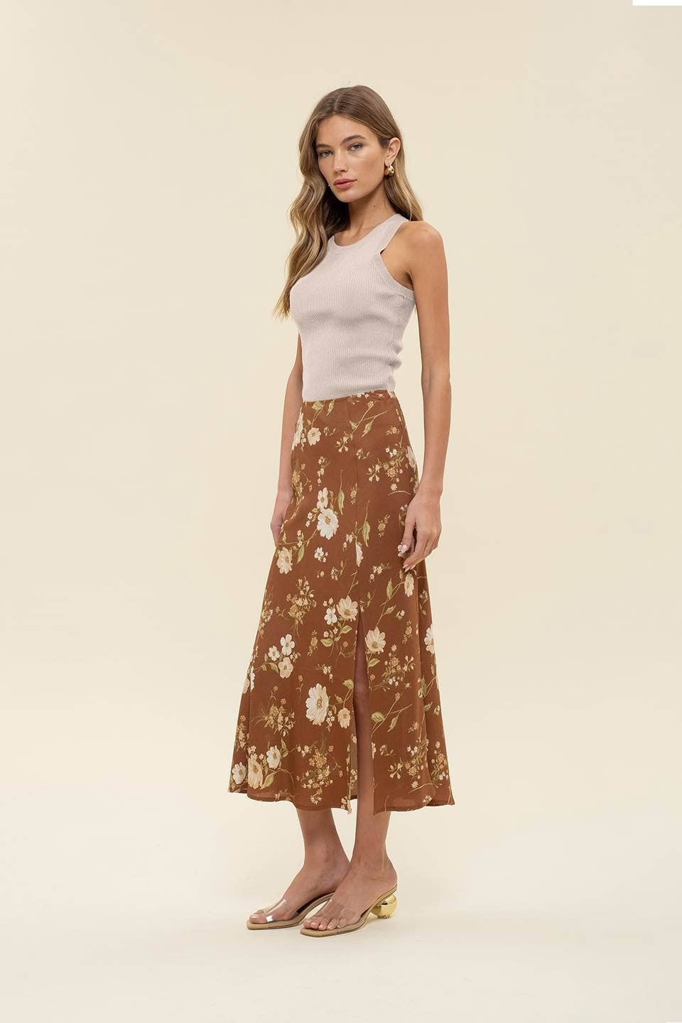 Floral High Waist Skirt