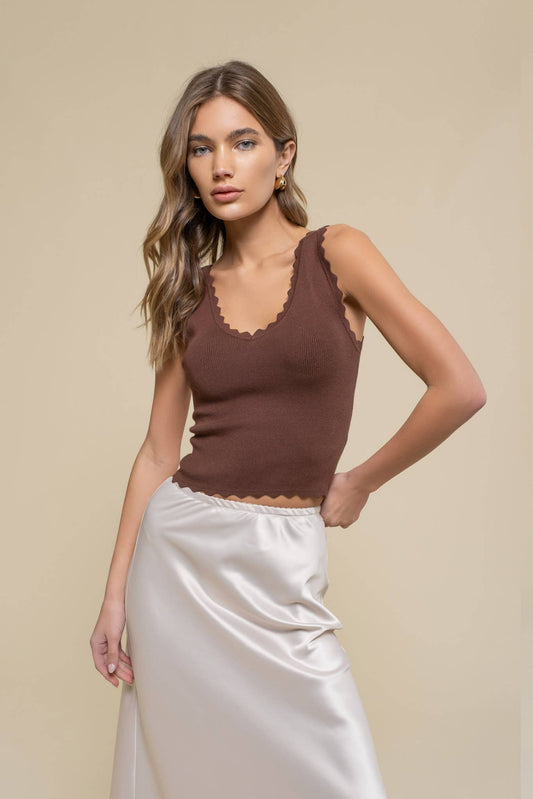 Scalloped Tank Top