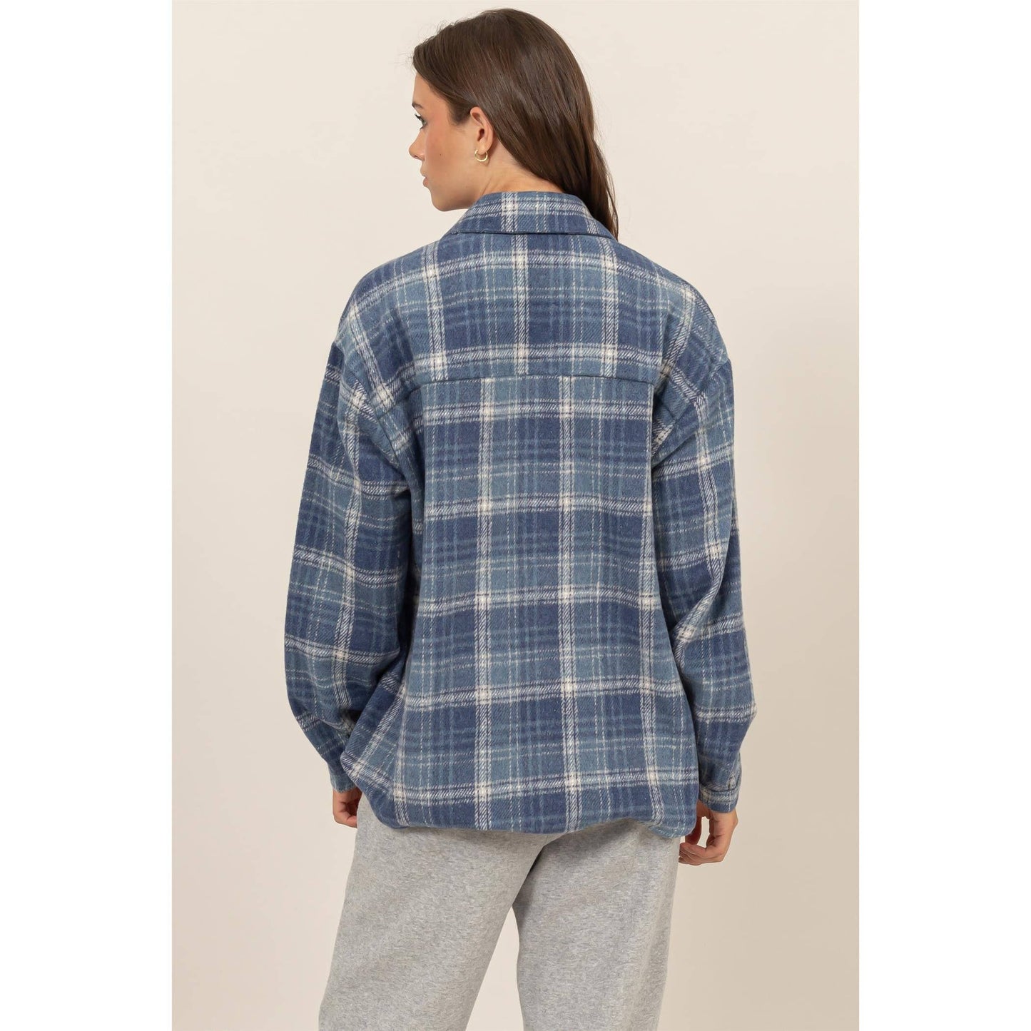 Plaid Shacket With Pockets