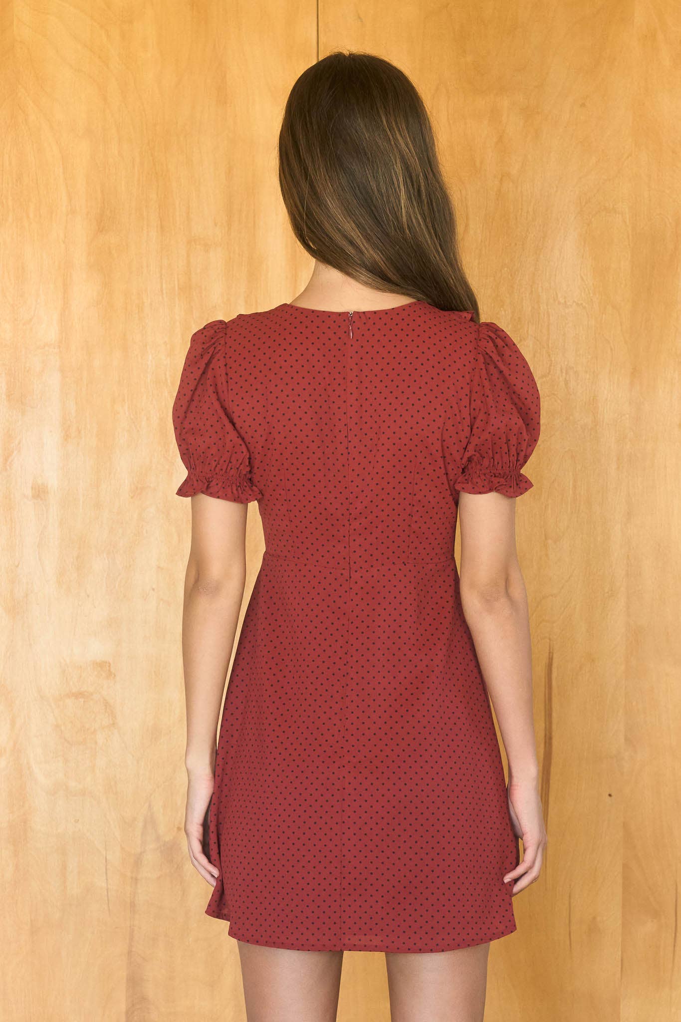 Collared Polka Dot Mini Dress