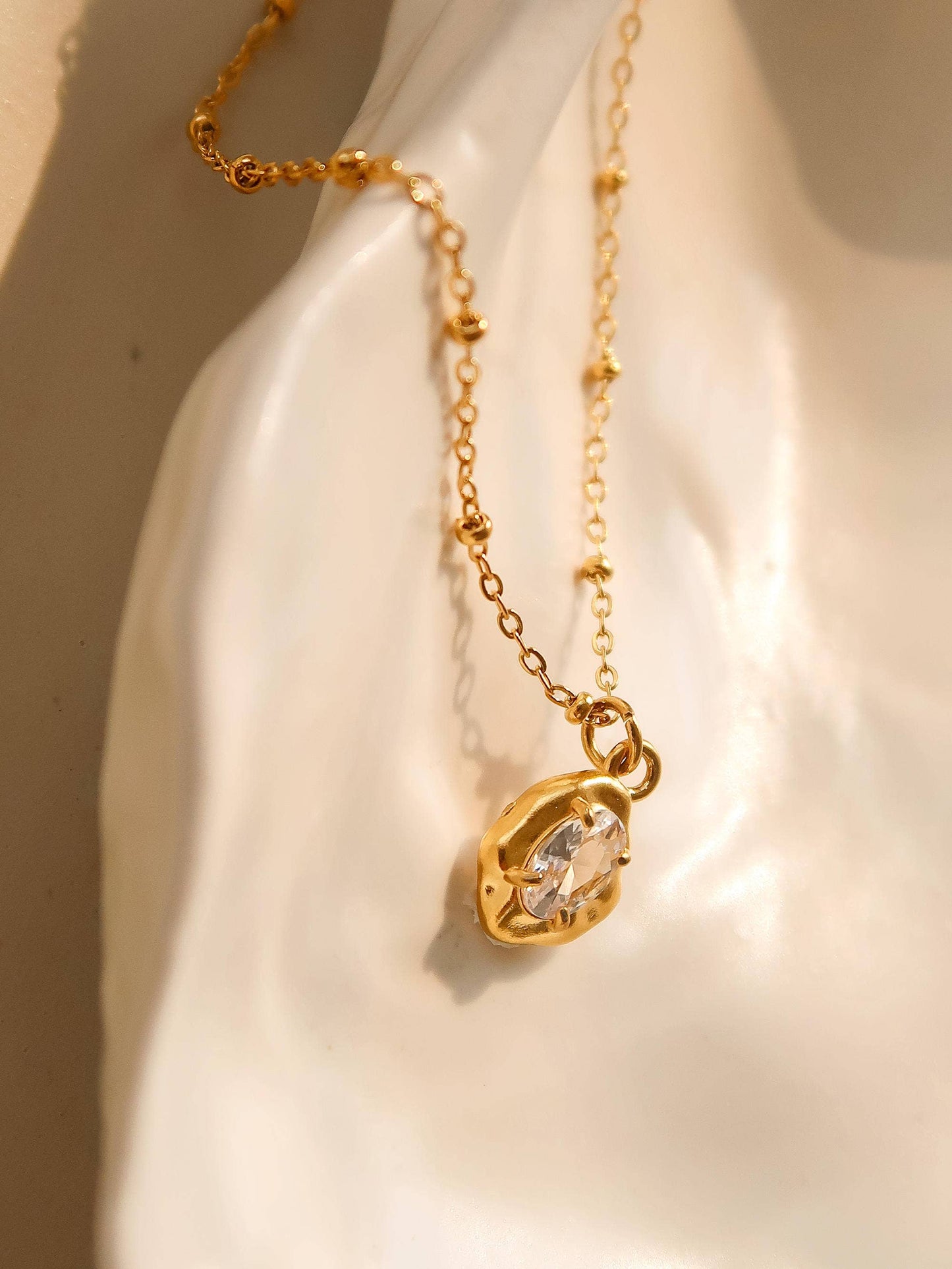 Gold Petite CZ Necklace