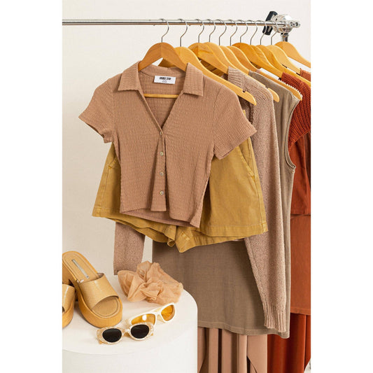 Crinkle Knit Top