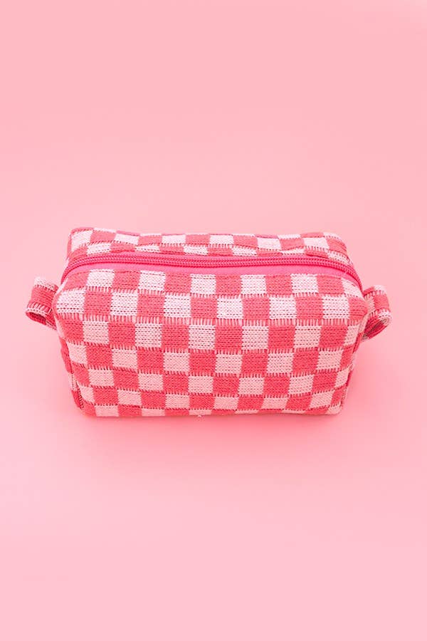 Checkered Cosmetic Bag