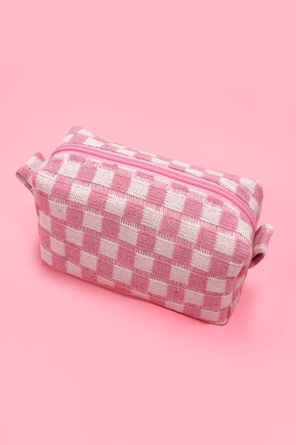 Checkered Cosmetic Bag