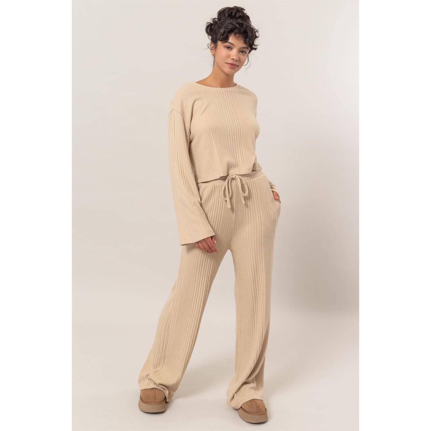 Camel Ribbed Set