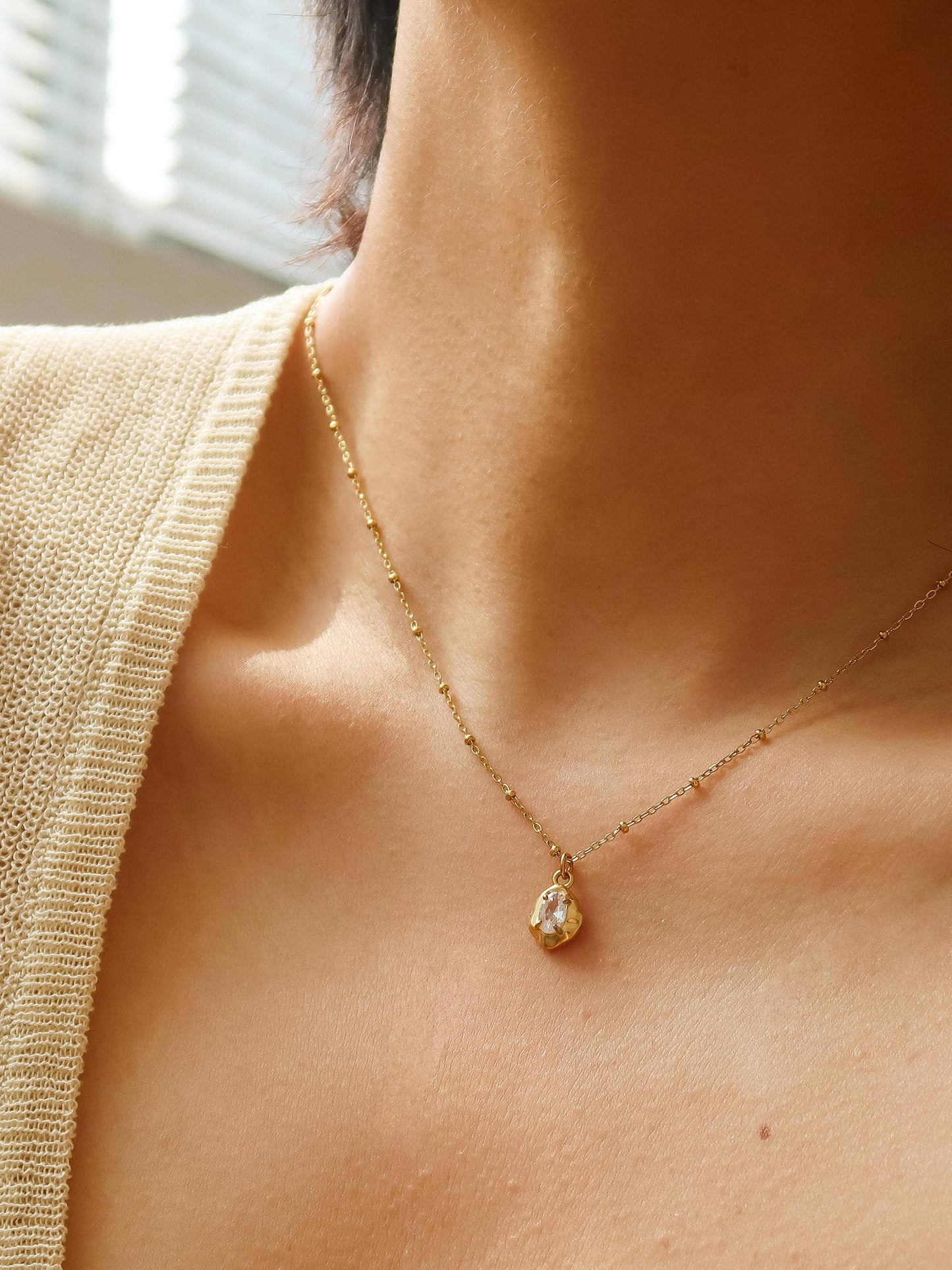 Gold Petite CZ Necklace