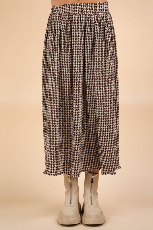Houndstooths Midi-Skirt