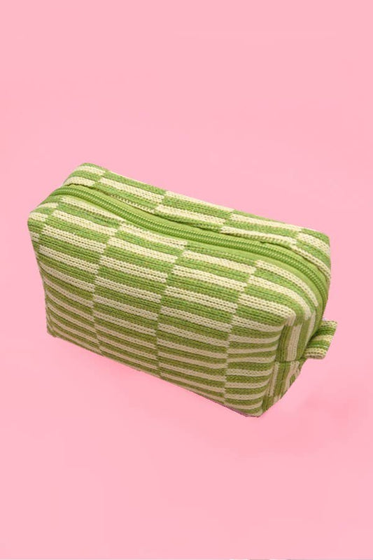 Checkered Cosmetic Bag