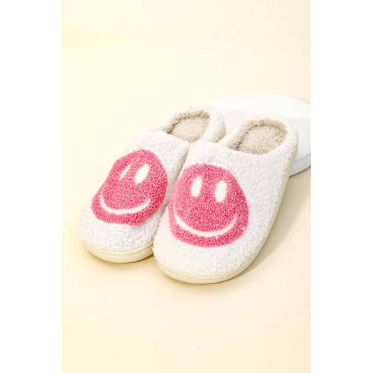 Happy Face Fuzzy Slippers