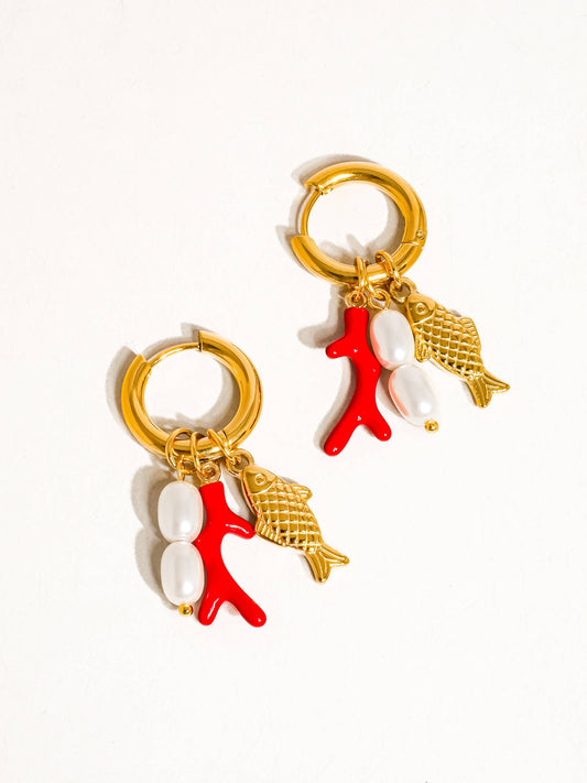 Fish Pearl Earring