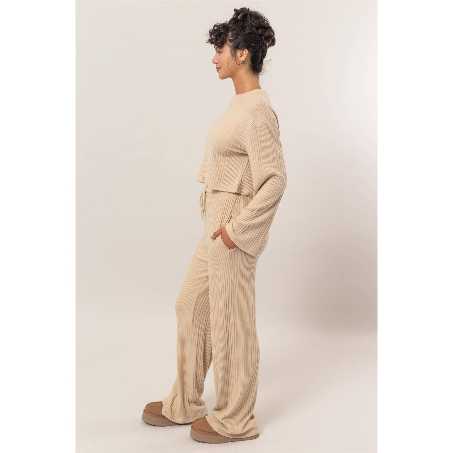 Camel Ribbed Set