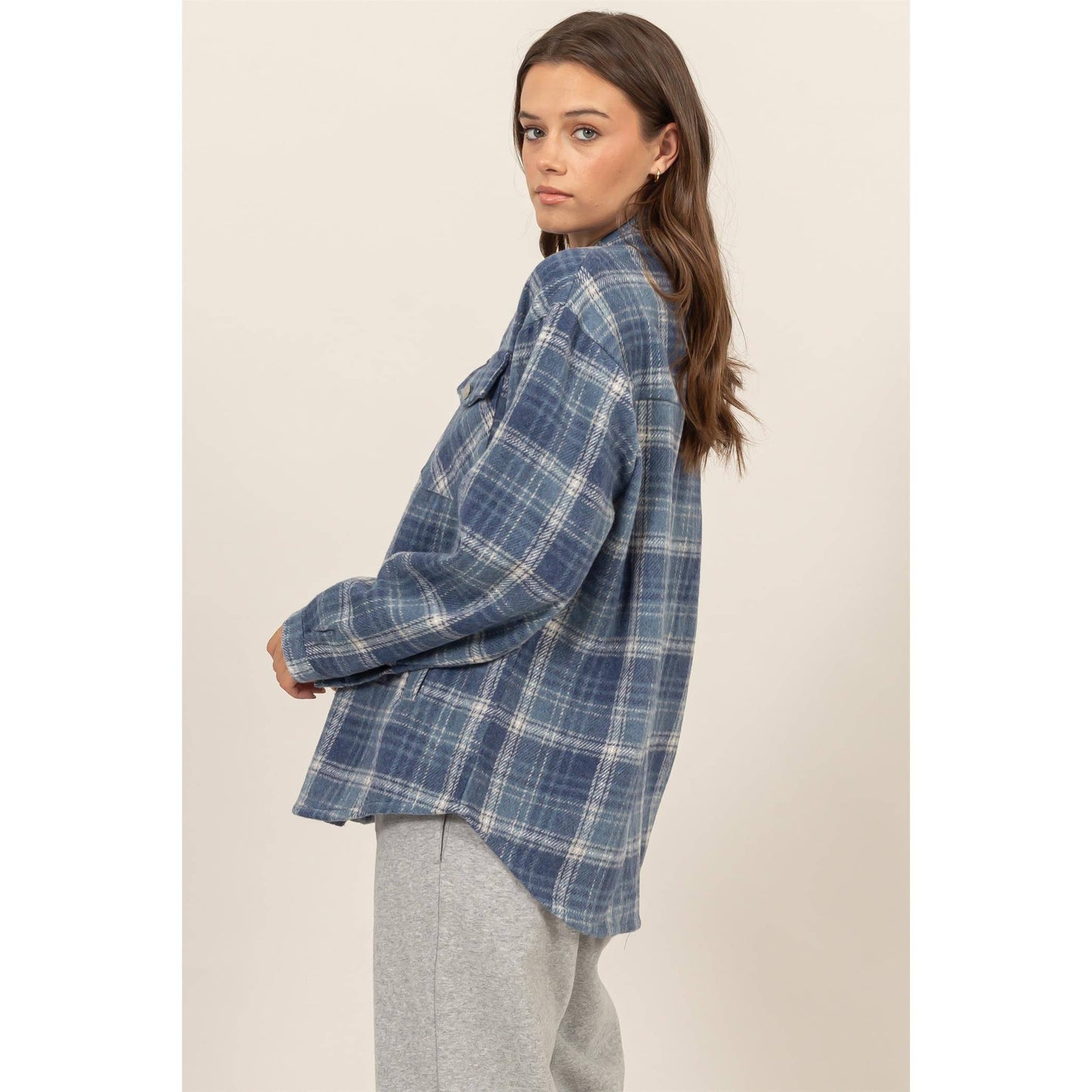 Plaid Shacket With Pockets