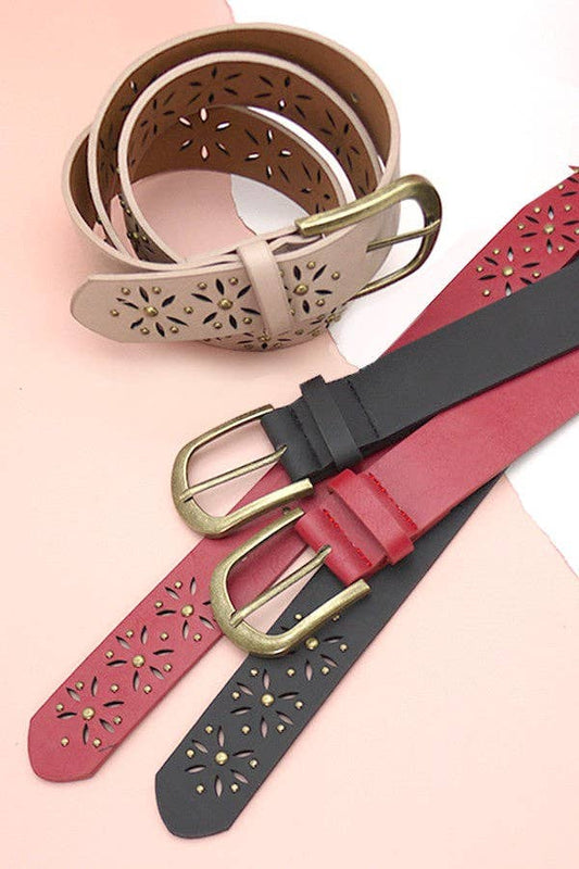 FLOWER CUTOUT BUCKLE BELTS