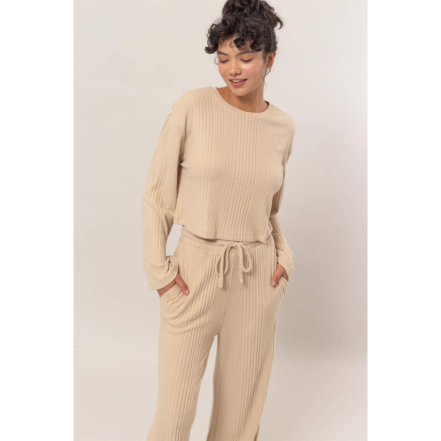 Camel Ribbed Set