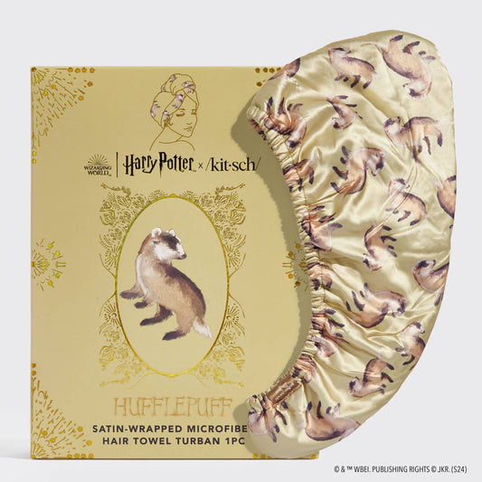 Harry Potter Satin-Wrapped Hair Towel - Hufflepuff