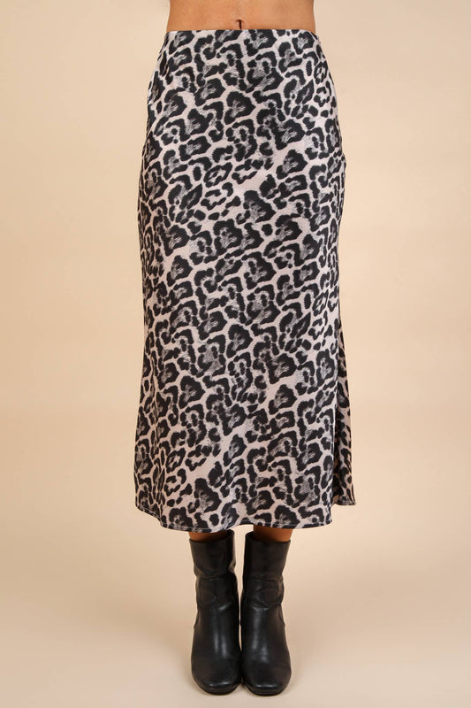 Leopard Printed Midi Skirt